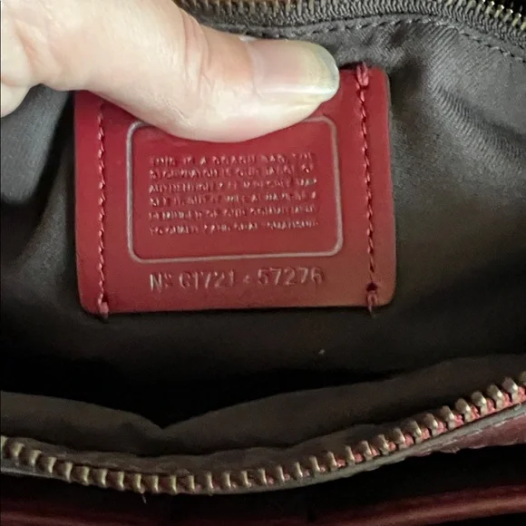 Coach Cherry Red Leather Satchel - Picture 4 of 5